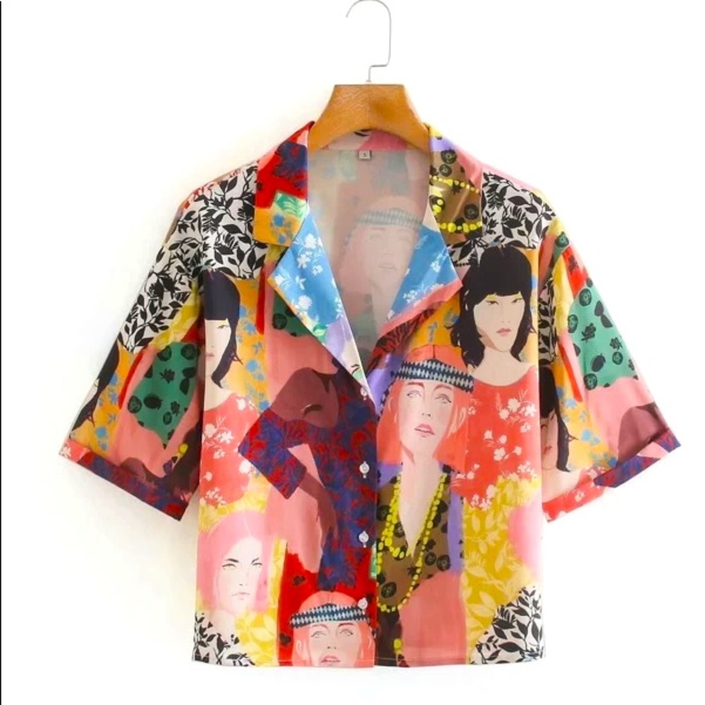 ISO SHEIN all over figure blouse top